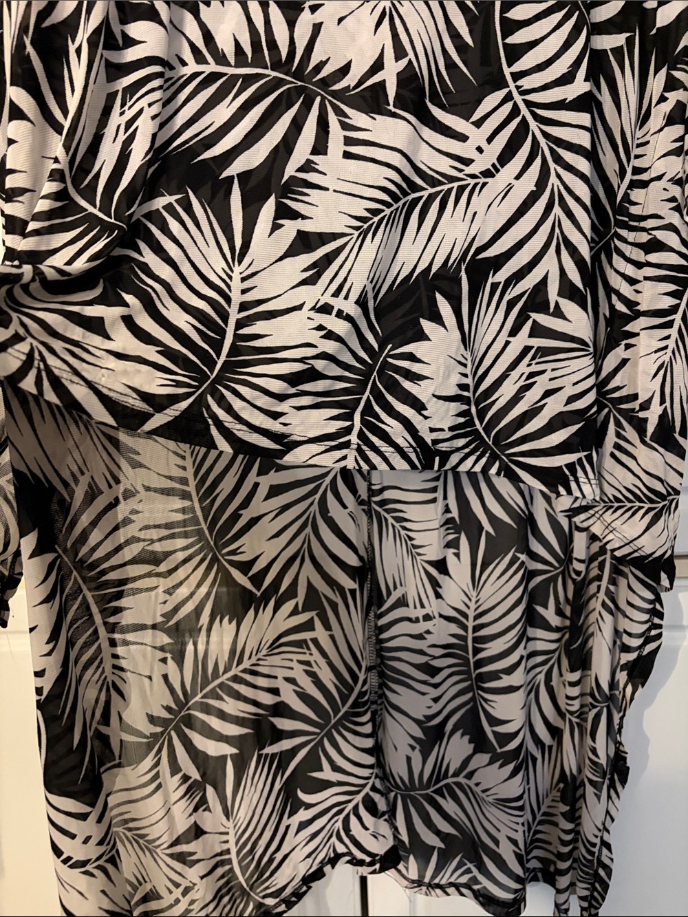 Luxology Bathing Suit Cover Up for Beach Vacation Sheer Stretchy Tropical Palm - Picture 3 of 4
